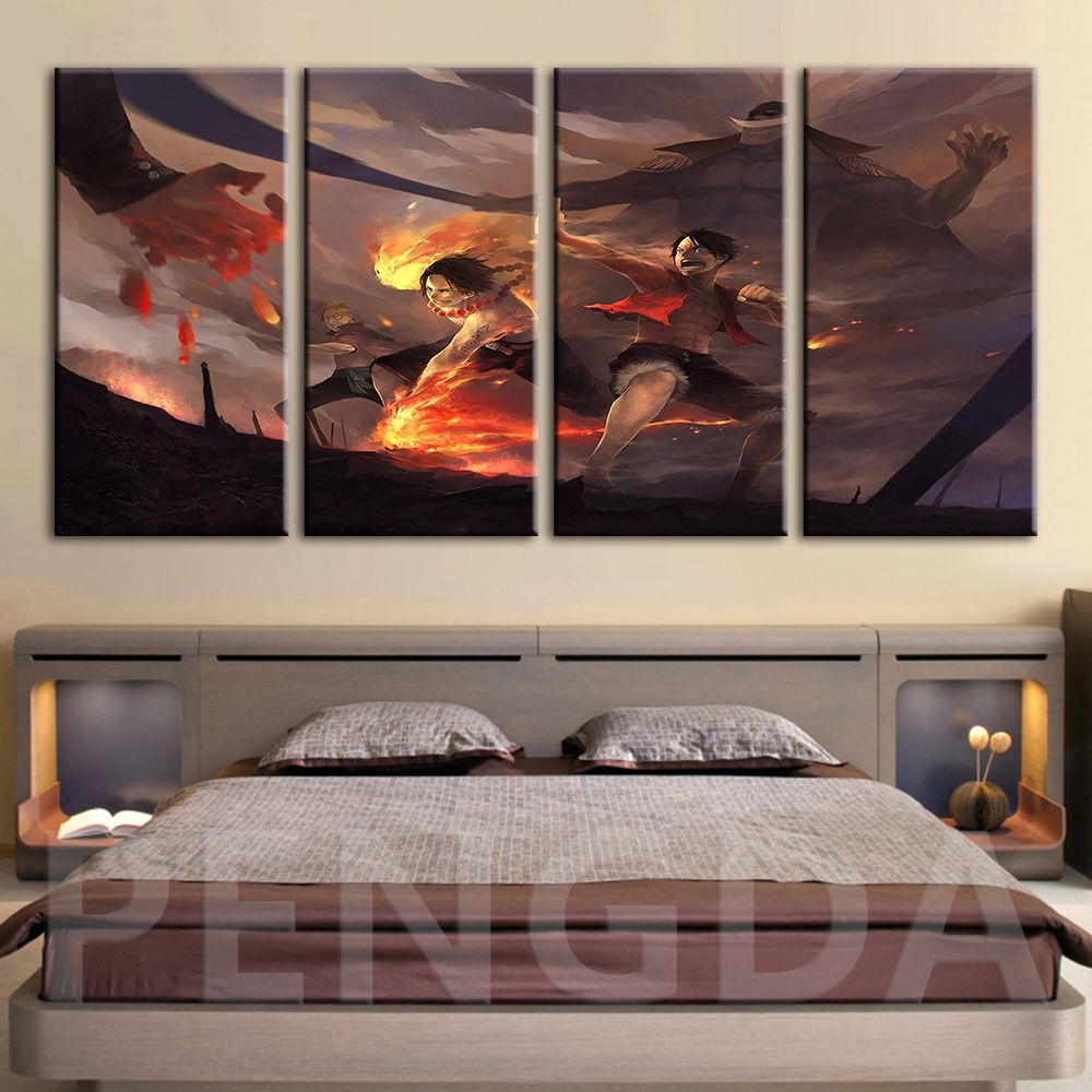 2020 Wall Art Canvas Print One Piece Painting Artistic Characters Picture Framework Anime Poster Home Decorative Boy Room Artwork From Aozhouqie 23 78 Dhgate Com