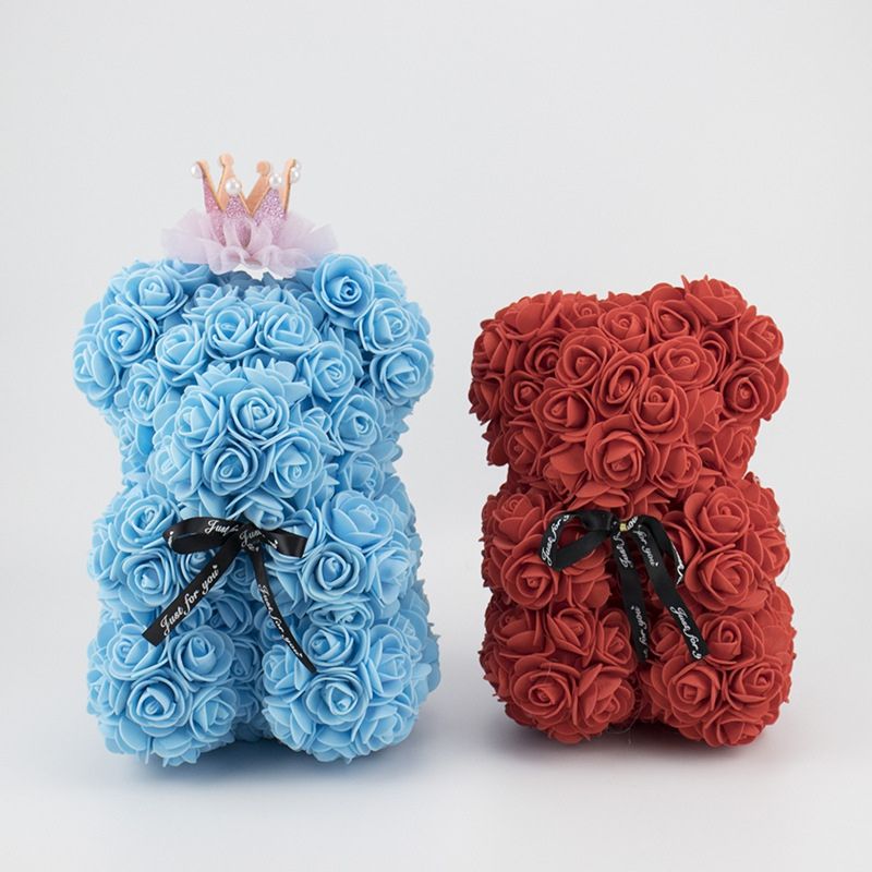 rose bear with crown