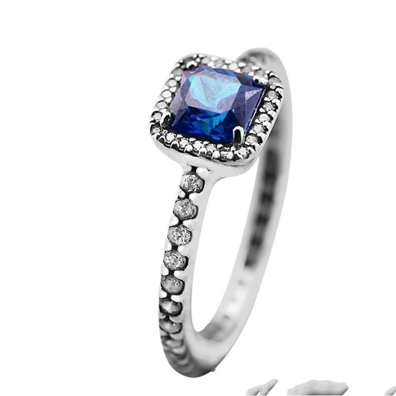 2018 cz rings 50 s925 silver fits for pandora style clp true blue