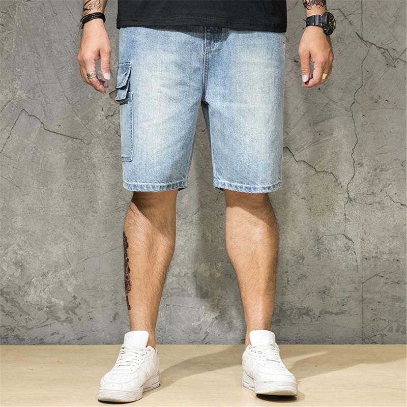 iYYVV Plus Size Mens Summer Distressed Denim Shorts Skate Board Harem Fashion Jeans