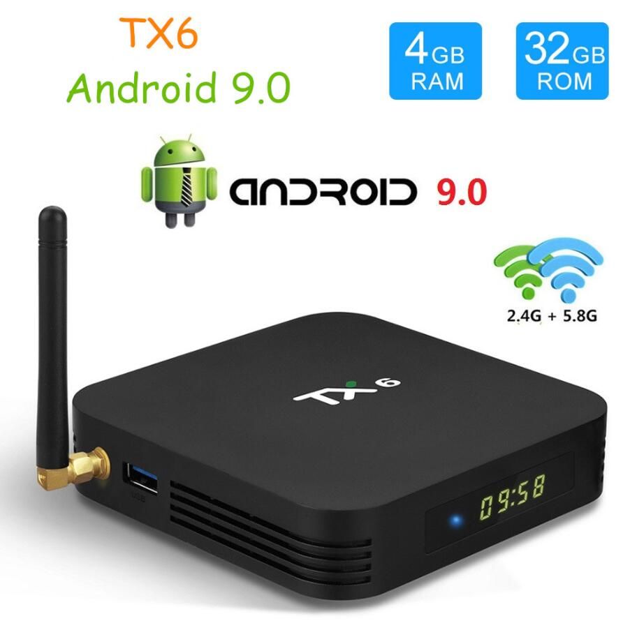 TX6 TV Box Android 9.0 4GB32GB 2GB16GB DDR3 Allwinner H6 EMMC 2.4G5G WiFi Bluetooth 4.2 Smart TV