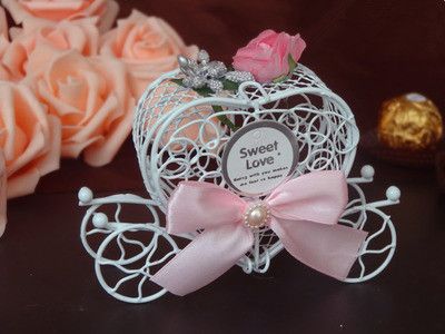 Metal White Carriage Candy Chocolate Box Princesses Birthday Party