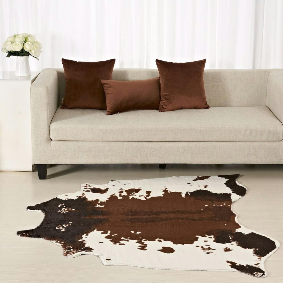 Brown Cowhide Rug Zebra Carpet Creative 150 130 Cm Home Decoration