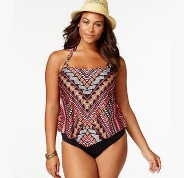 red bandana bathing suit