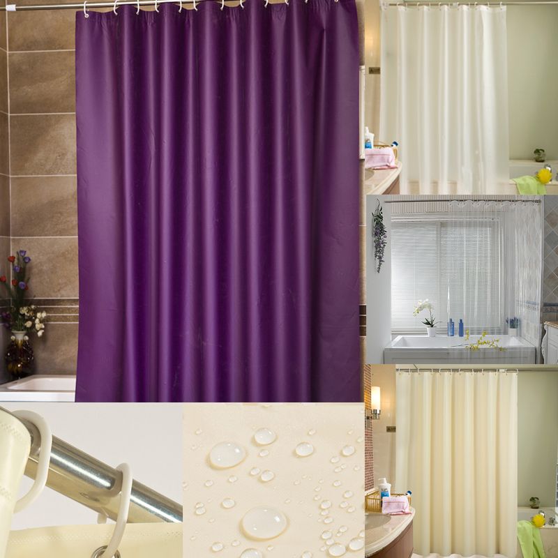 2019 Large Size 180cmx200cm Waterproof Solid Color Simple Bathroom