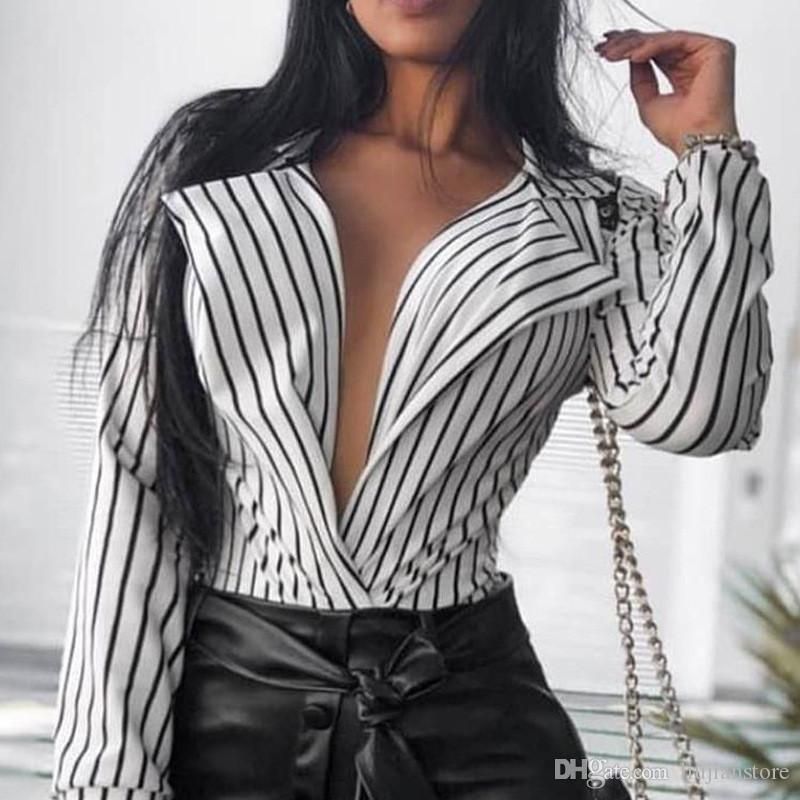 deep v neck printed blouse