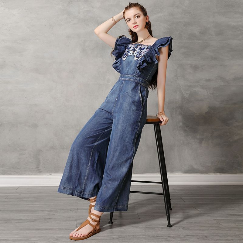 denim jumpsuits and rompers