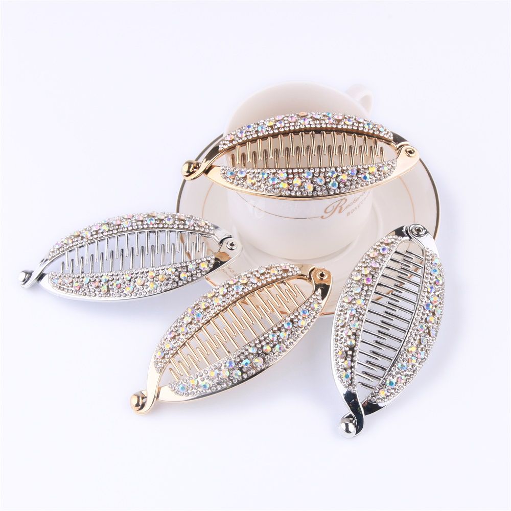 Crystal Hair Clip Women/'s Accessories Hairpin Barrette Rhinestone Banana