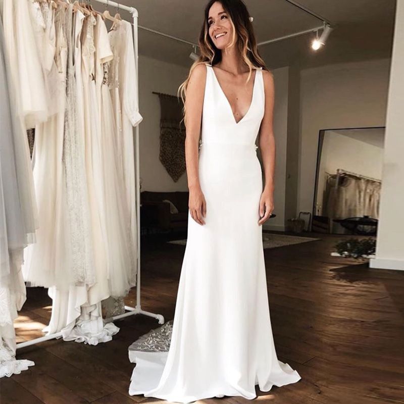 Maria escote vestidos novia Clearance