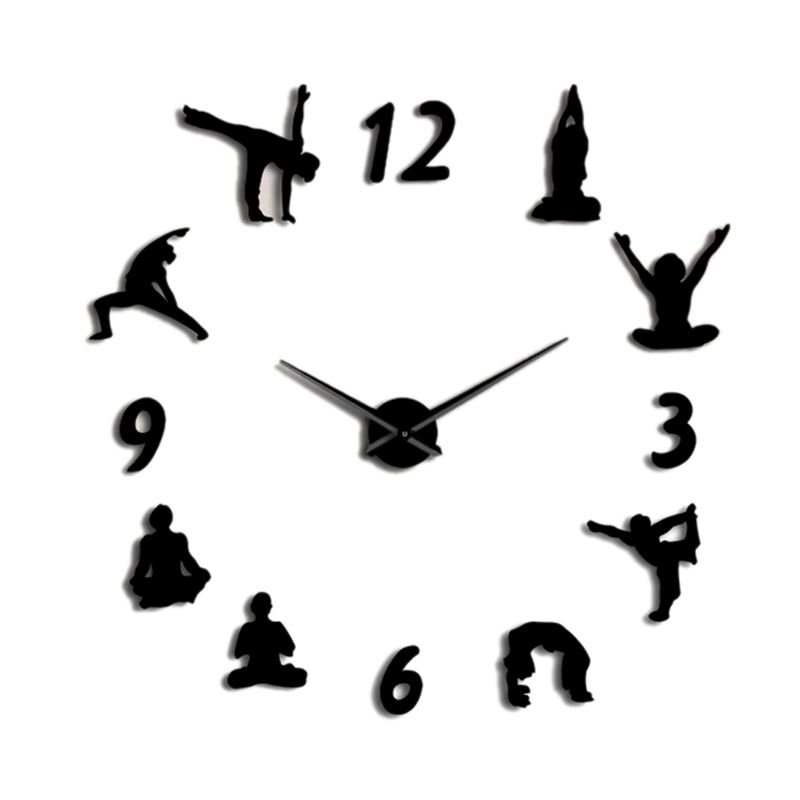 Compre Yoga Grande Relojes De Pared Del Efecto Del Espejo De La