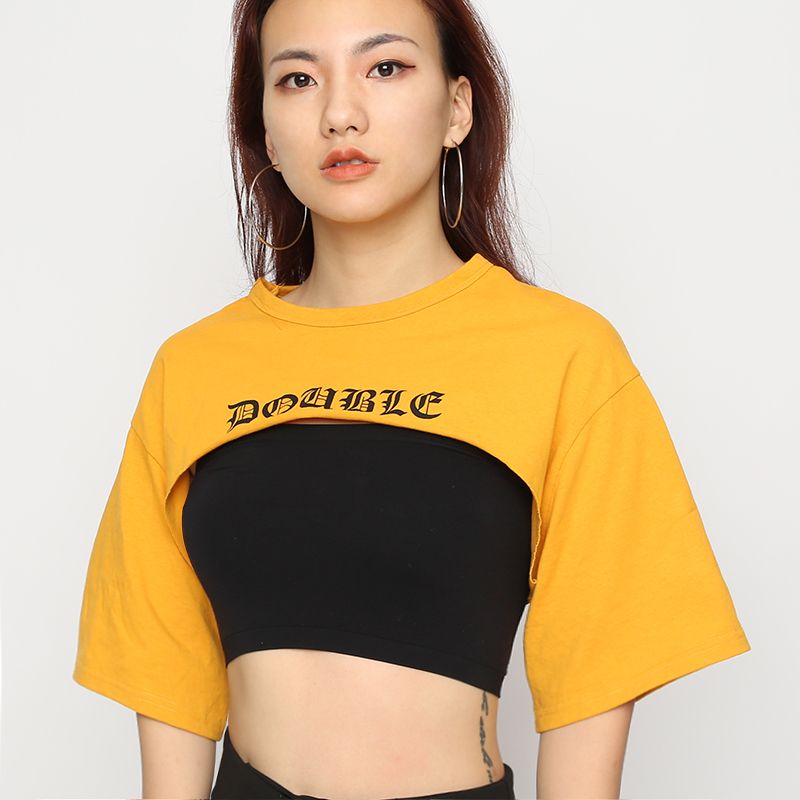 womens oversized cropped tee