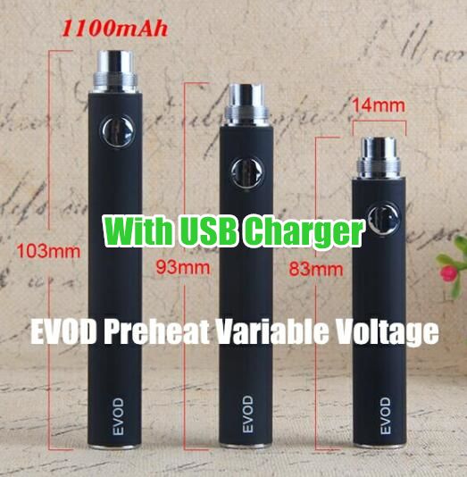 Préchauffe Evod VV 1100mAh + Chargeur USB