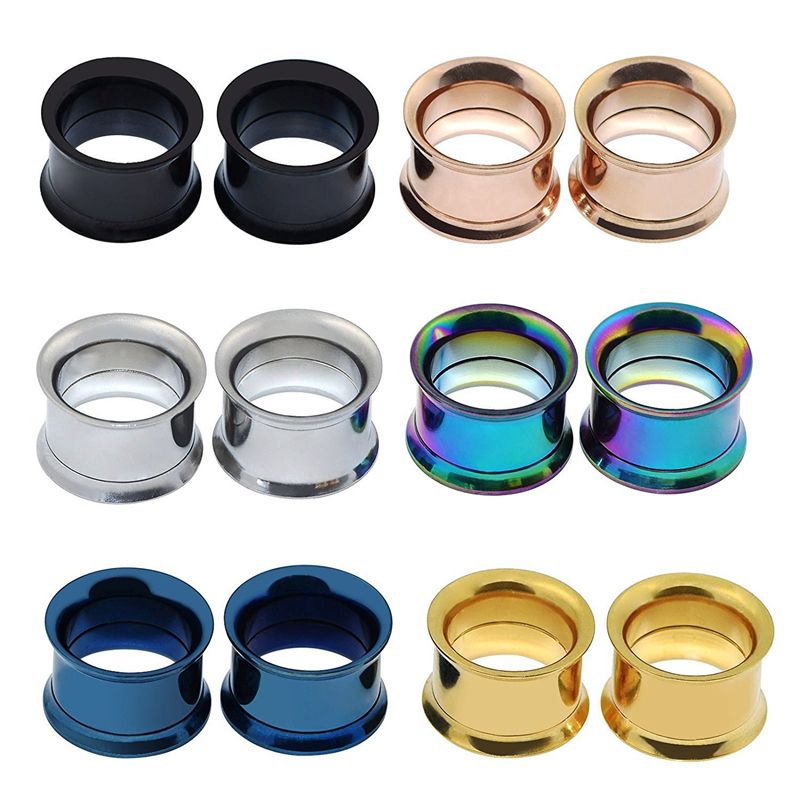 1 Pcs Stainless Steel Ear Plugs Hollow Expander Stretcher Tunnels Piercing CA