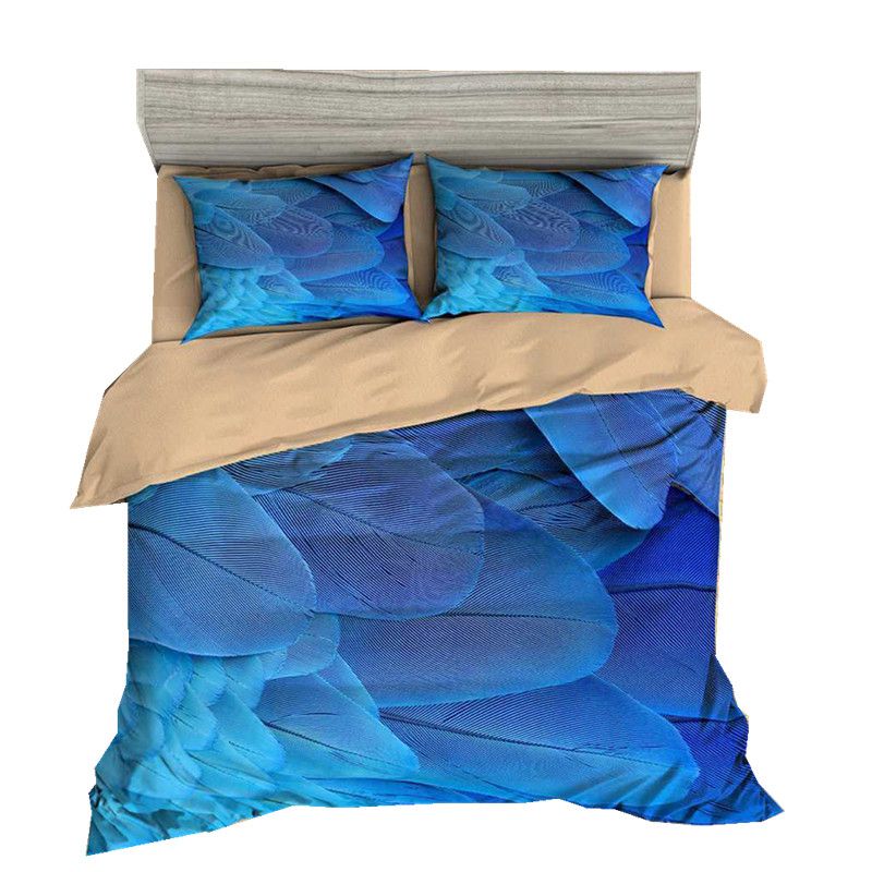 Fanaijia 3d Boho Feather Bedding Set Multicolor Duvet Cover Set