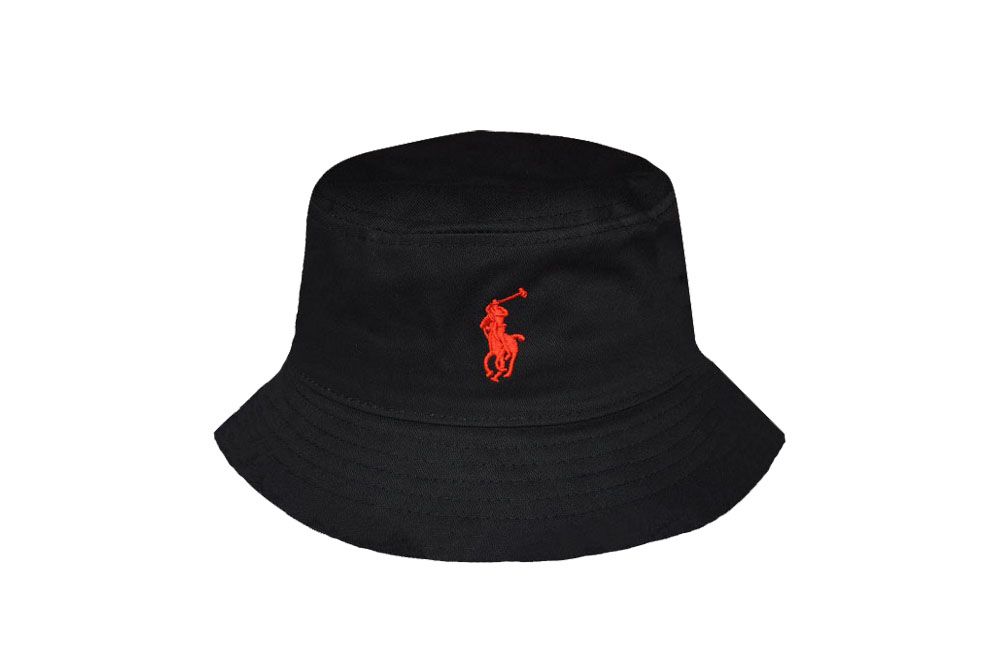 polo bucket hat black