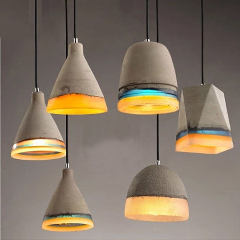 Industrial Loft Retro Creative Restaurant Bar Chandelier Personality Clothing Store Cafe Window Corridor Aisle Cement Pendant Lamp Le9 Hanging Ceiling