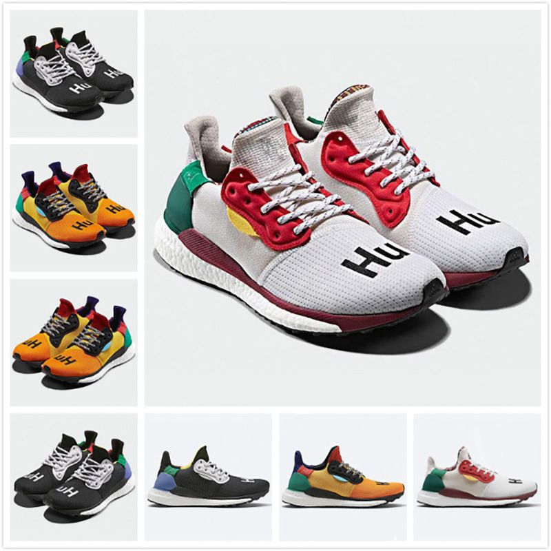 deportivas baratas Human Pharrell Williams x Solar Hu Glide Pack ST Core Negro Blanco