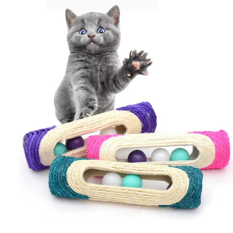 cat toy scratcher with ball
