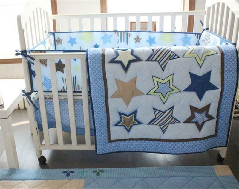 Baby Boy Blue Star Baby Boy Crib Nursery Bedding Set Quilt