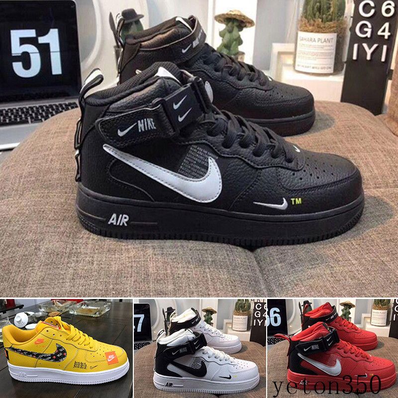 Compra Nike Air Force 1 One Af1 Una Caja Con 1 Dunk Zapatos Para Hombres  Mujeres Negro Rosa Blanco Para Hombre De Las Zapatillas De Deporte De Alta  Ones Escotado Trigo Brown