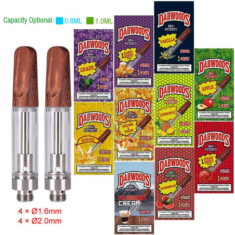 DabWoods Carts 1.0ml 0.8ml Ceramic Coils Vapes Cartridges Wood