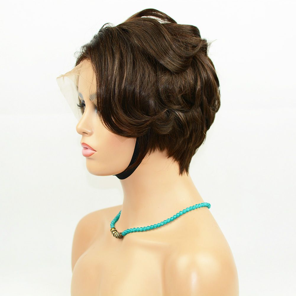 Compre Vancehair 4 Color Del Cordon Lleno Humana Cabello Corto Ondulado Peluca De Pelo Corto Humana Pixie Corte En Capas Bob Pelucas A 92 88 Del Vancehair Dhgate Com