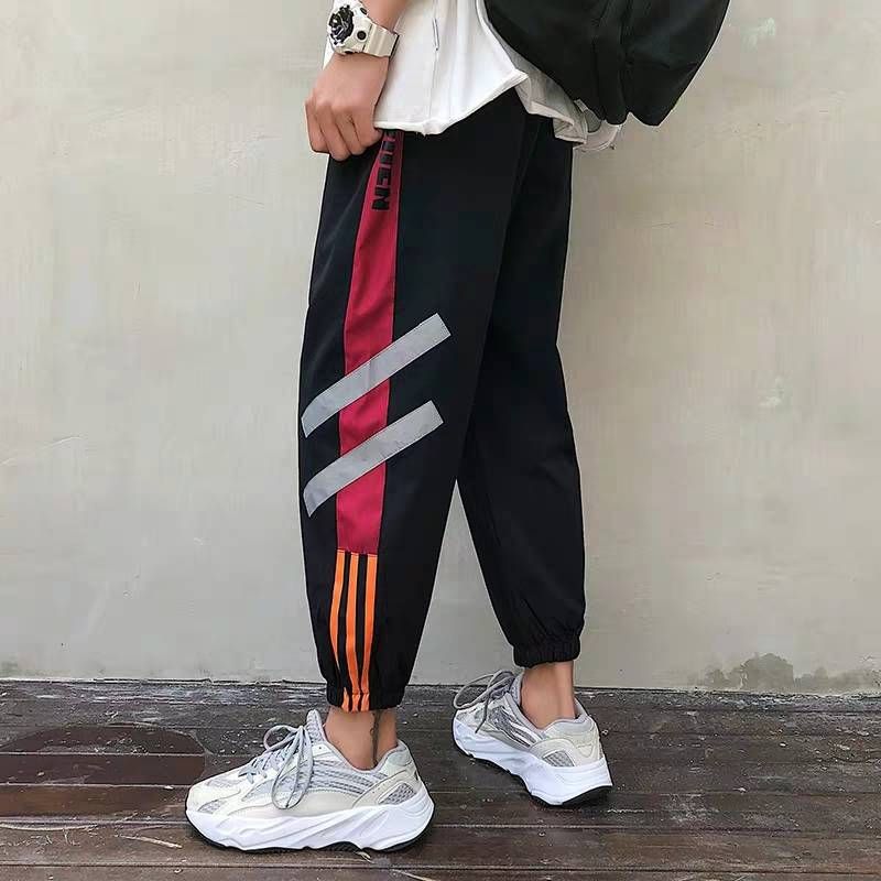 Men Reflective Hip Hop Pant Dance Street Night Jogger Trouser Evening Party Pant