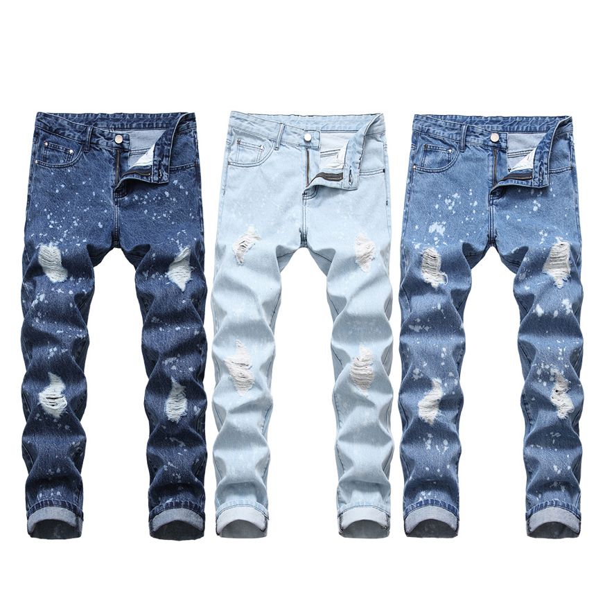 mens ripped jeans straight leg