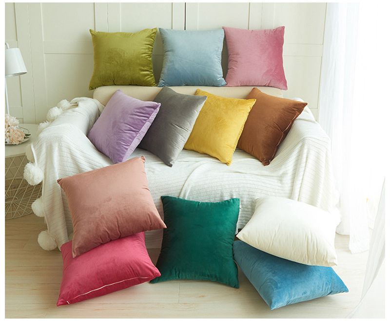 18 X 18 Velvet Cushion Covers Square Sofa Decorative Pillow Cases