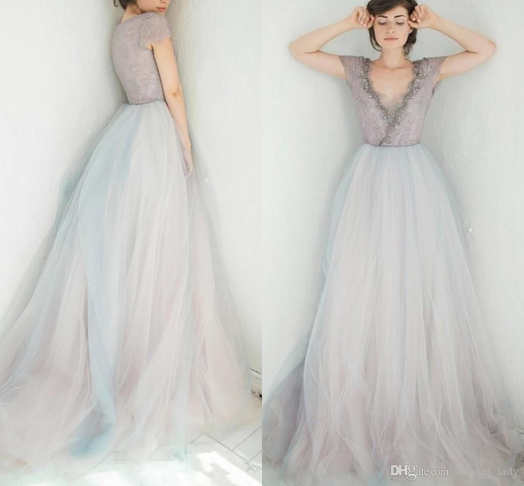 purple blue wedding dress