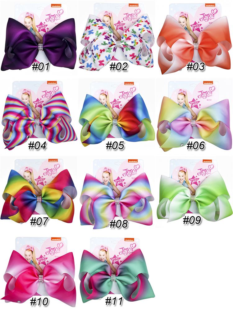 8 inch JOJO SIWA BOWS 2019 New Colorful LOVE Series Girl Kids Hair Bow Bowknot