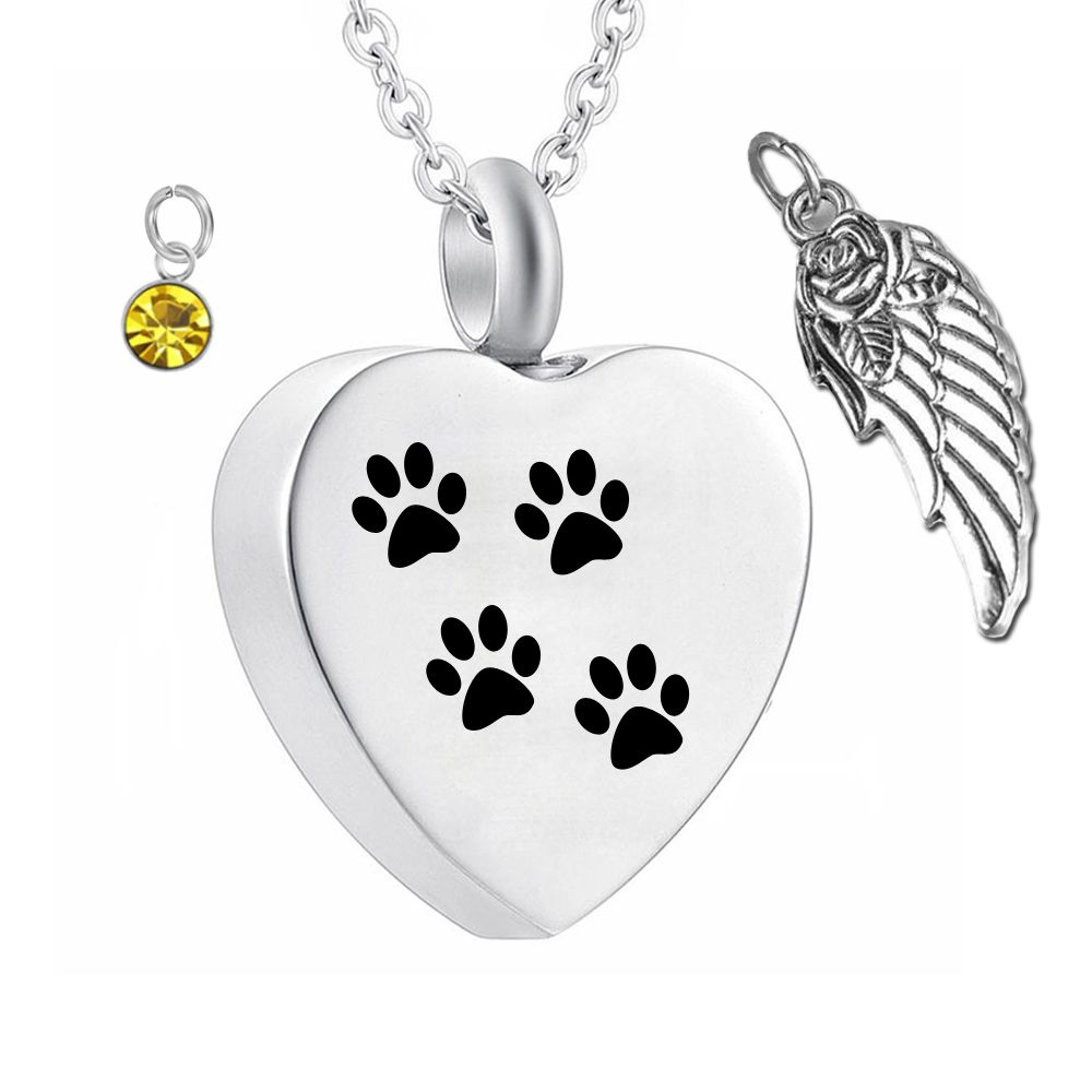 paw print cremation necklace