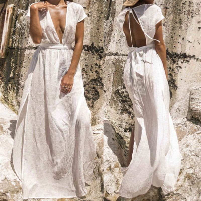 white cotton beach dress