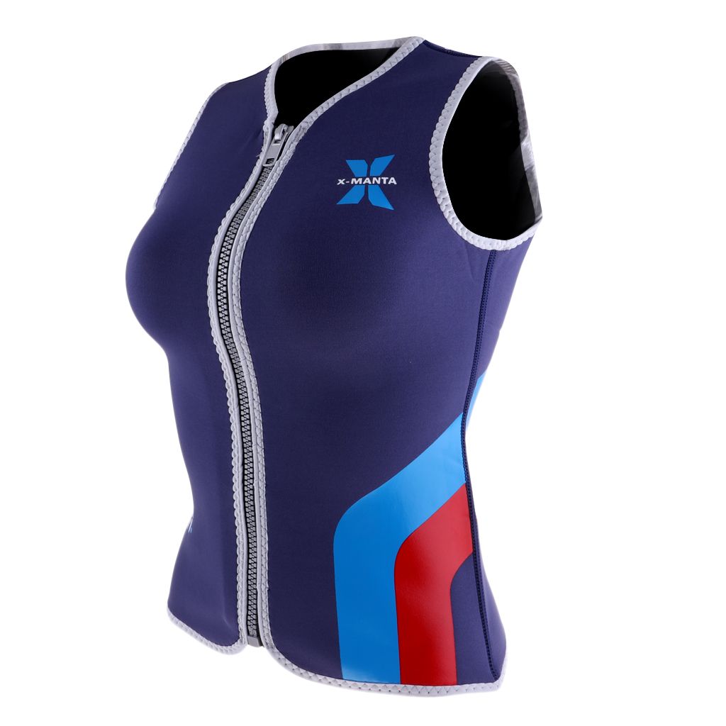 D DOLITY Women 3mm Neoprene Wetsuit Vest for Scuba Diving Snokling Suit Swimsuit Zipper Jacket Warm Rash Vests Sleeveless Surfing Top
