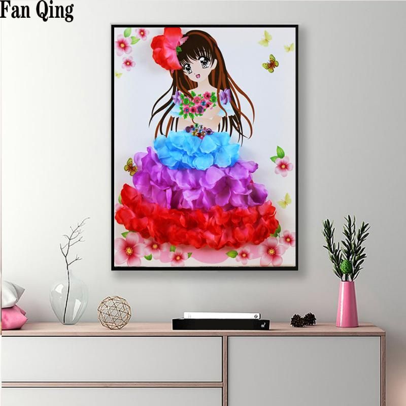Full Drill Flowers Art 5D Diamond Painting Cross Stitch Embroidery Decor Kits
