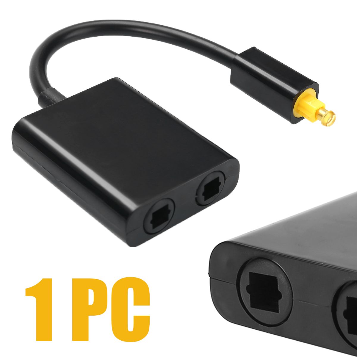 USB Cable Digital Toslink Optical Fiber Audio 1 to 2 Splitter Adapter