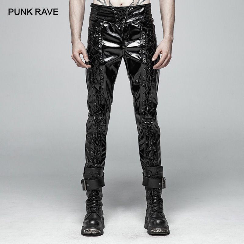 glossy leather pants