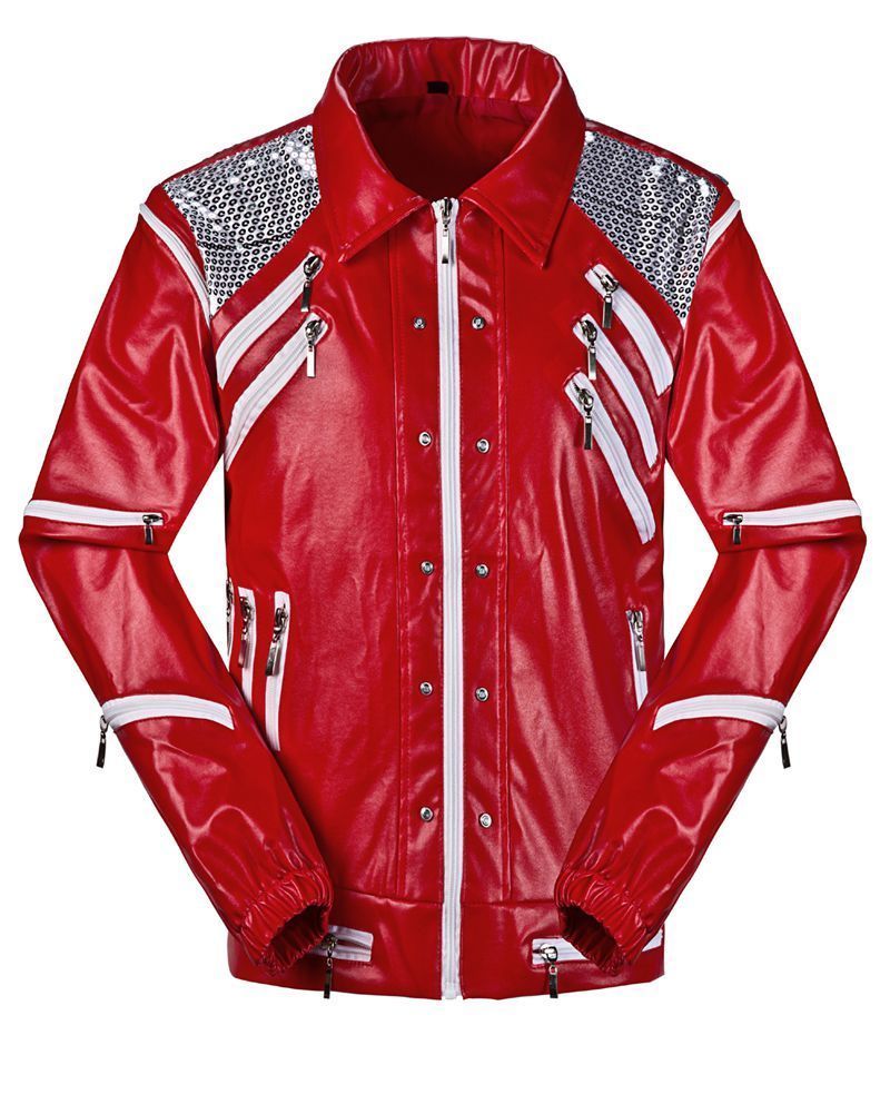 michael jackson red zipper jacket