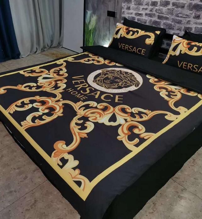 Branded Stripe Flower Cotton Bdm 13 Versace Bedding Sets