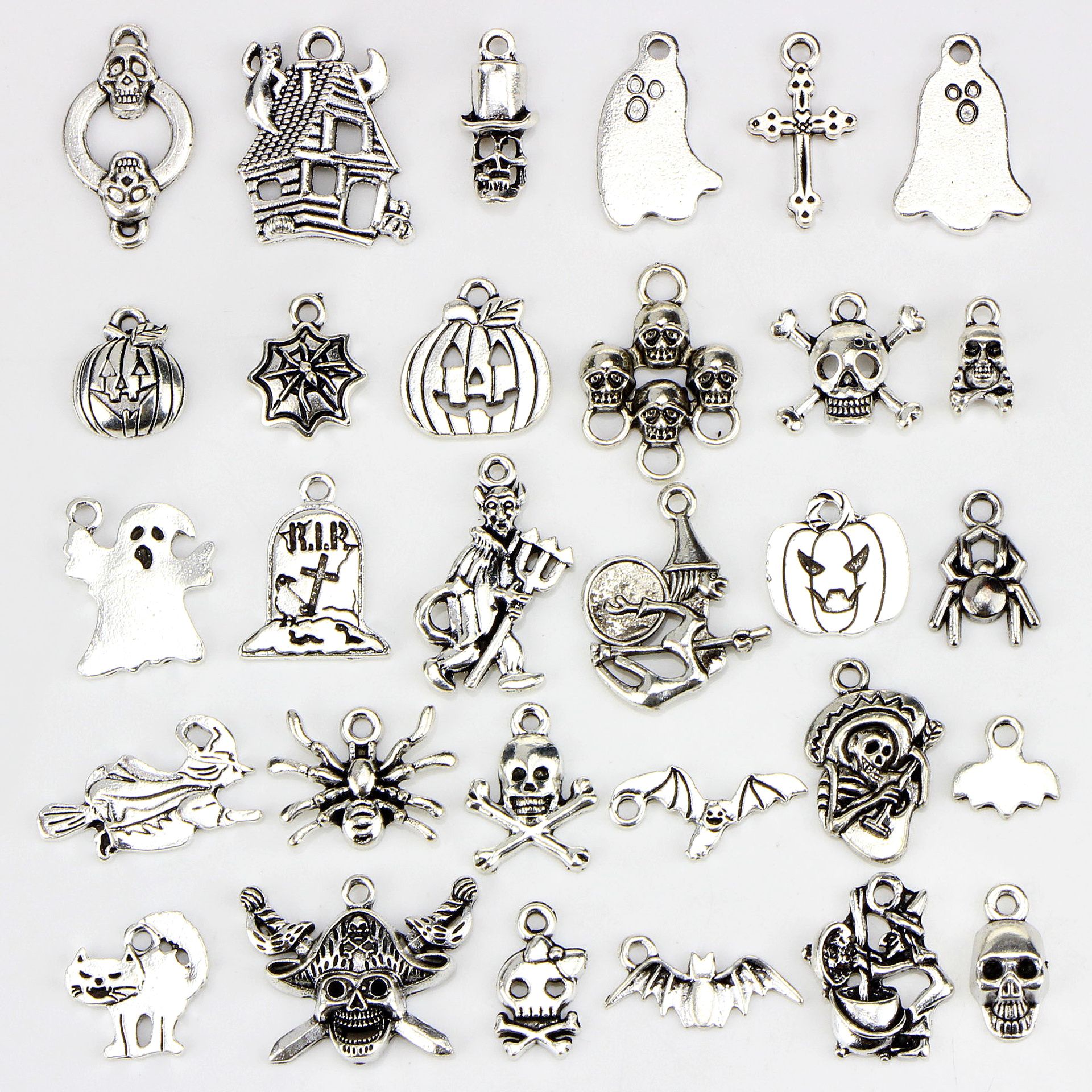 Ghost DIY Bracelet Pumpkins Spider Halloween Charms Skull Pendant Skeleton 