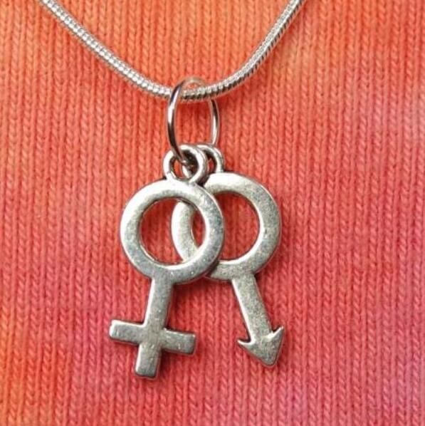 Wholesale Gender Symbol Feminist Necklace Pendant Vintage Silver Charms