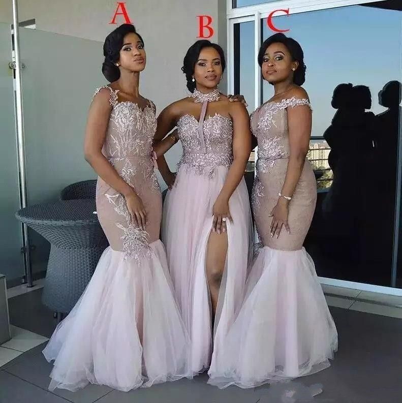 dusty rose mermaid bridesmaid dresses