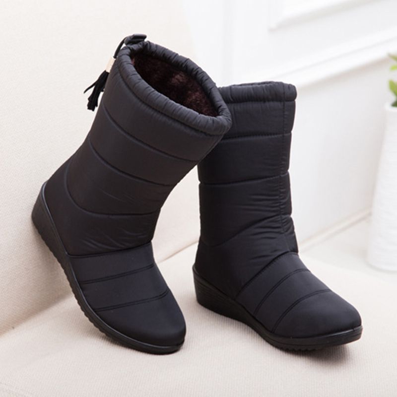 Botas para mujer de invierno Mid-becerro abajo botas femenino impermeable damas niñas de