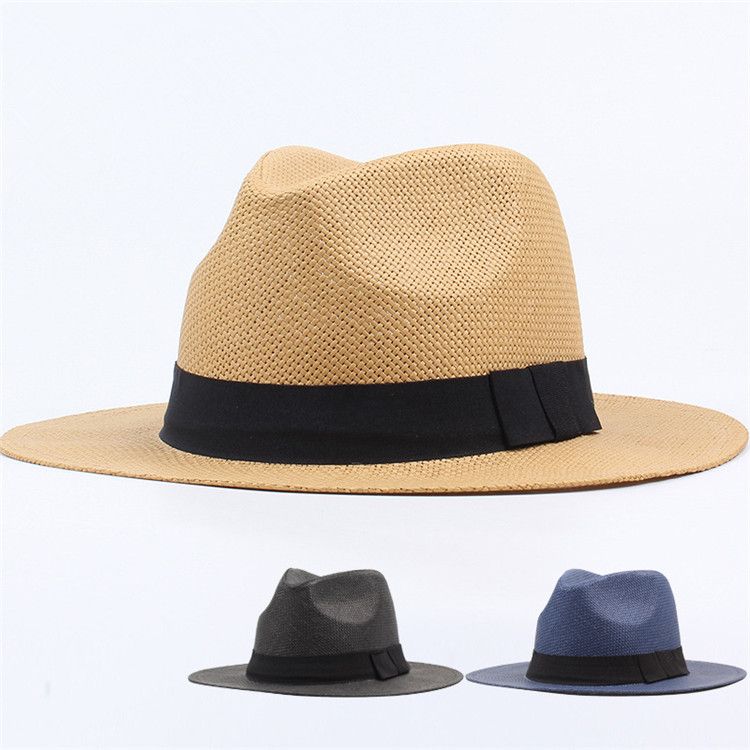 Acquistare Cappello Di Paglia Da Uomo A Tesa Piatta A Tesa Larga Cappello  Da Uomo Bianco Da Jazz Cappello Da Spiaggia Anti Scottatura Cappello Da  Sole T9C00145 Economico | Consegna Veloce E