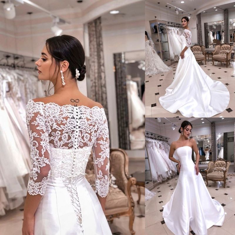 removable lace overlay wedding dress