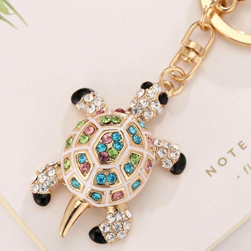 Creative Turtle Keychain LED Light Sound Key Ring Holder Bag Hanging Pendant New 