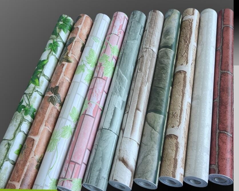 Wholesale*10m PVC Self Adhesive Wallpaper Roll do not need glue wall paper 3d brick stone decorative wallpaper for walls Wholesale*10m PVC Self Adhesive Wallpaper Roll do not need glue wall paper 3d brick stone decorative wallpaper for walls