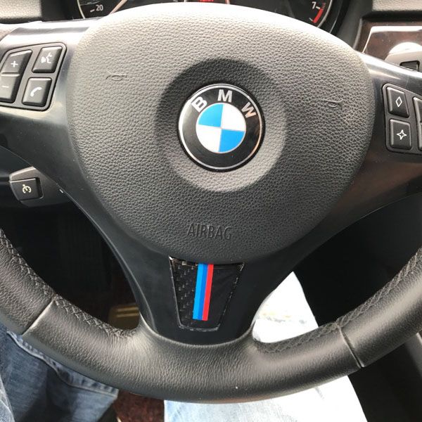 Carbon Fiber Car Steering Wheel Stickers Interior M Sport 2005 2012 Accessories Car Styling For Bmw E90 E92 3 Series Car Interior Accessories India