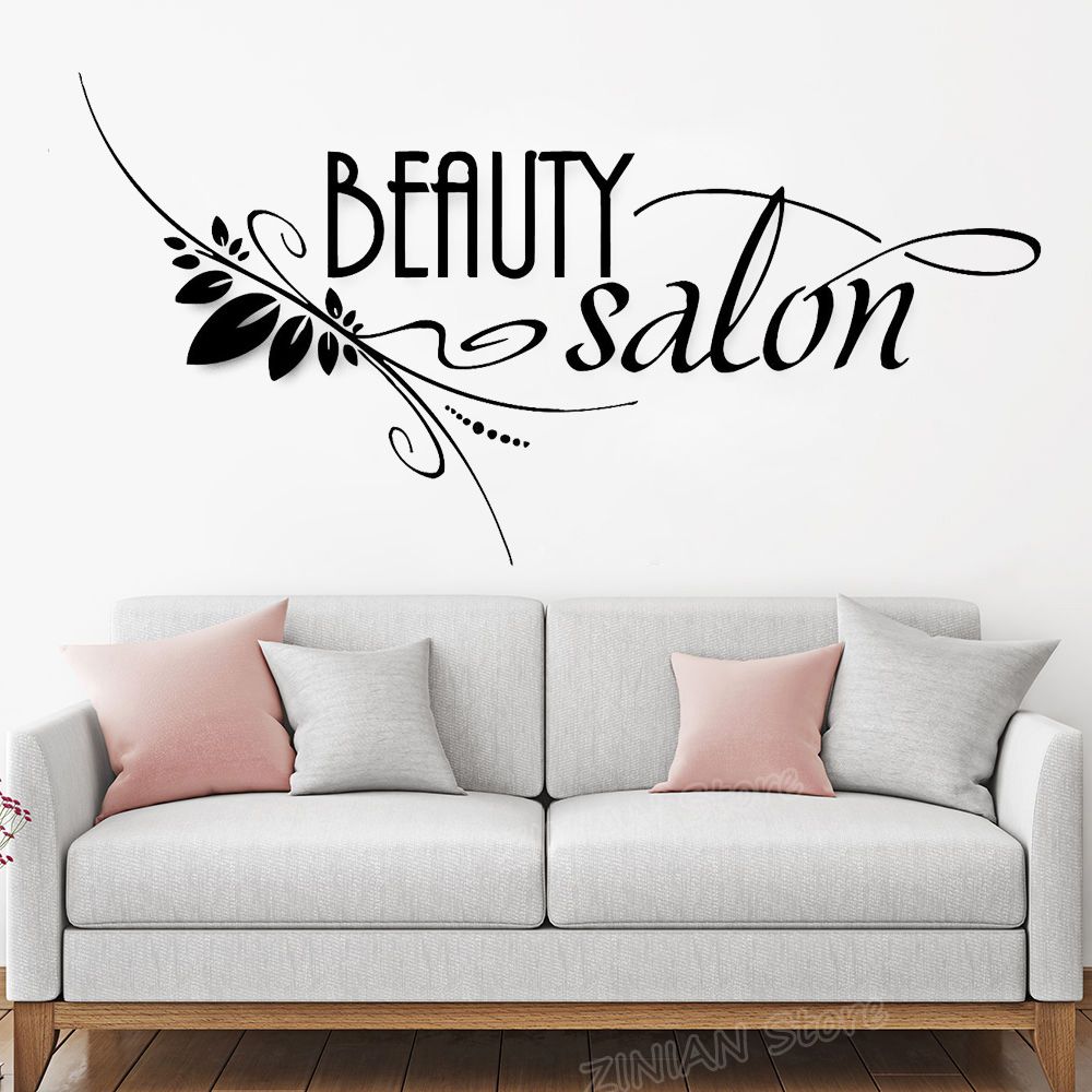 Beauty Salon Sign Vinyl Wall Stickers Spa Barbershop Hair Stylist