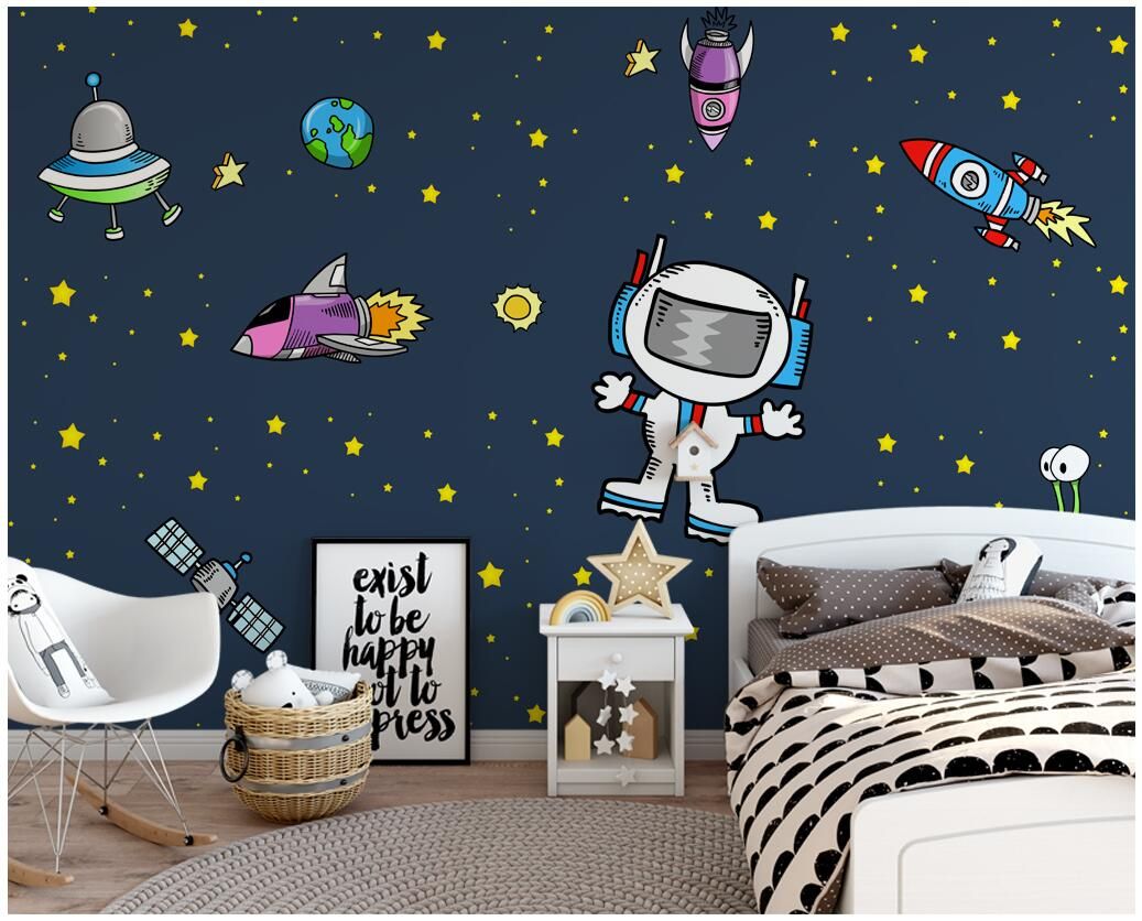 3d Wallpaper Custom Photo Mural Cartoon Space Universe Science Fiction Star Children S Room Decor 3d Wall Murals Wallpaper For Walls 3 D Movie